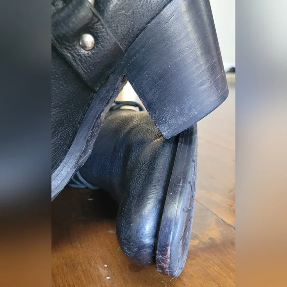 Frye Black Leather Harness Boots - Picture 13 of 16